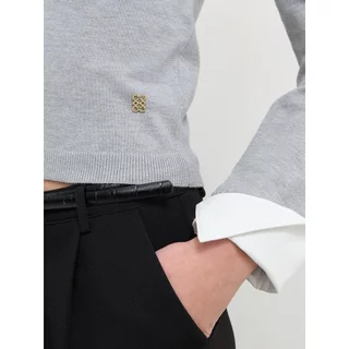 [Pomelo] เสื้อไหมพรมดีไซน์เลเยอร์ / Layered-Effect Ribbed Knit Sweater