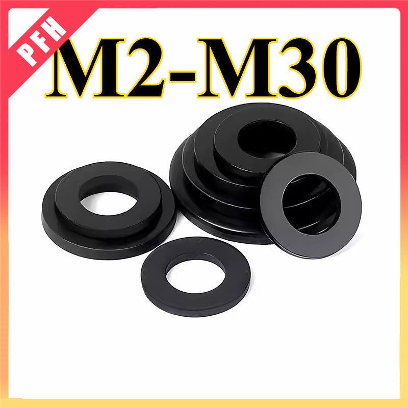 แหวนรองแบน 8 เกรด (สีดํา) ปะเก็น GB97 แหวนรองแบนโลหะขยายสกรูหนารอบ meson M2/M2.5/M3-M30 (ZH-PFH)