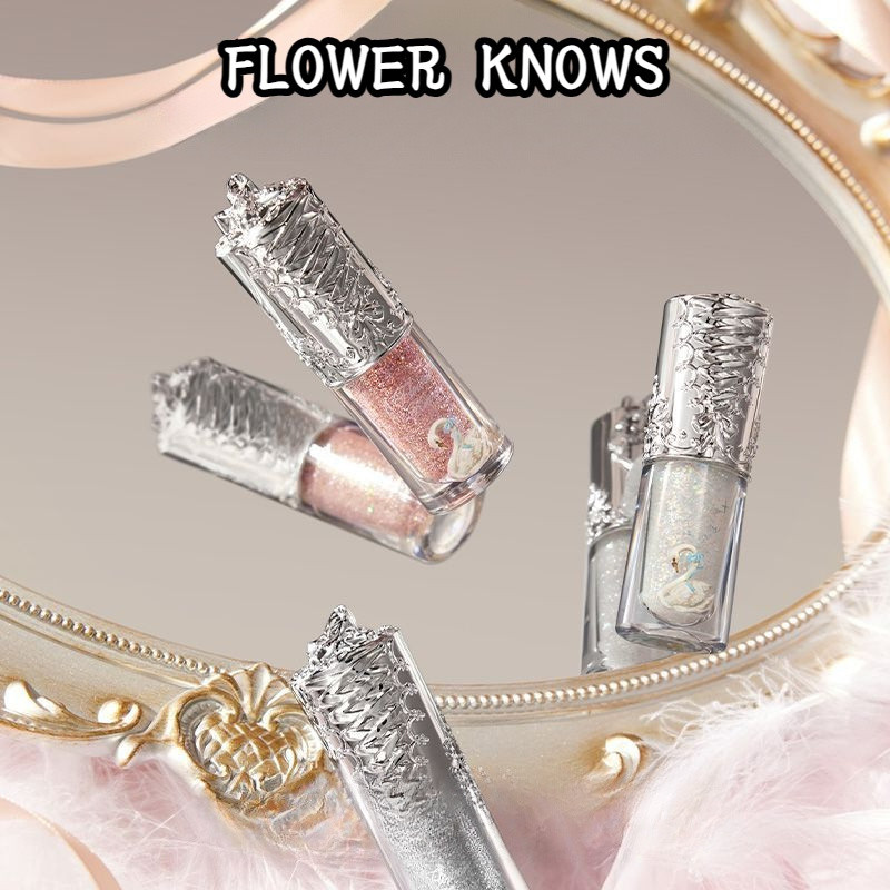 ดอกไม้รู้ New Swan Ballet Liquid Eyeshadow Pearlescent Fine Shimmer Diamond เลื่อม Burst ประกายคริสตัลห้าสีม