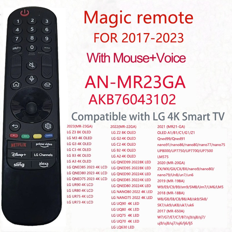 ของแท้ รีโมท Magic remote รีโมททีวี LG Smart TV สั่งงานด้วยเสียง / เมาส์ for AKB76043102 MR23GA MR22GA  MR21GA MR20GA ( 2017-2023ใหม่ )