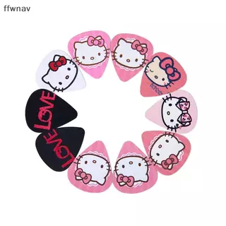 Ffwnav กีตาร์อะคูสติก5ชิ้น Kawaii Sanrio ปิ๊กกีต้าร์ Hello Kitty ไฟฟ้าเรียบเบสอะคูสติกเครื่องมือเลือกของขวัญ