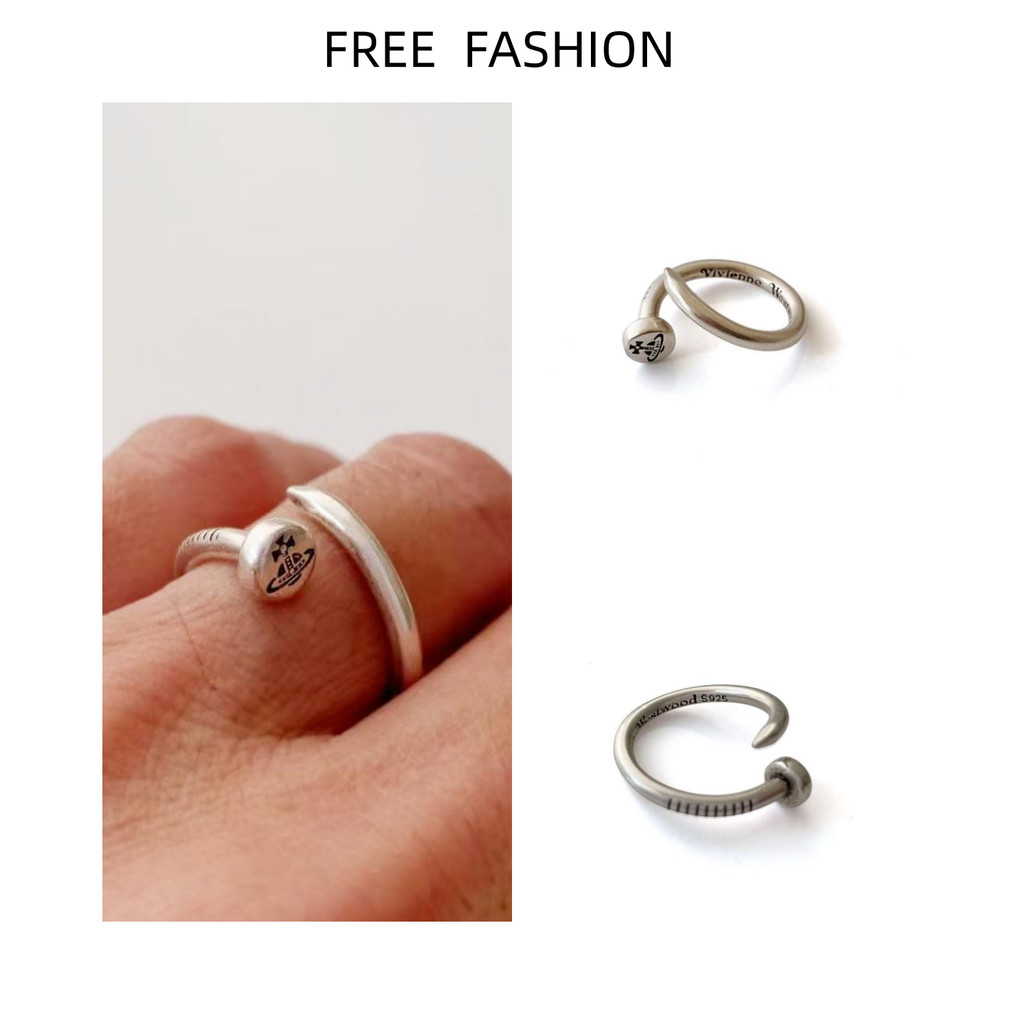 แหวนดาวเสาร์ Silver-plated Water-soaked Anti-allergenic เปิด Punk Nail Niche แหวน