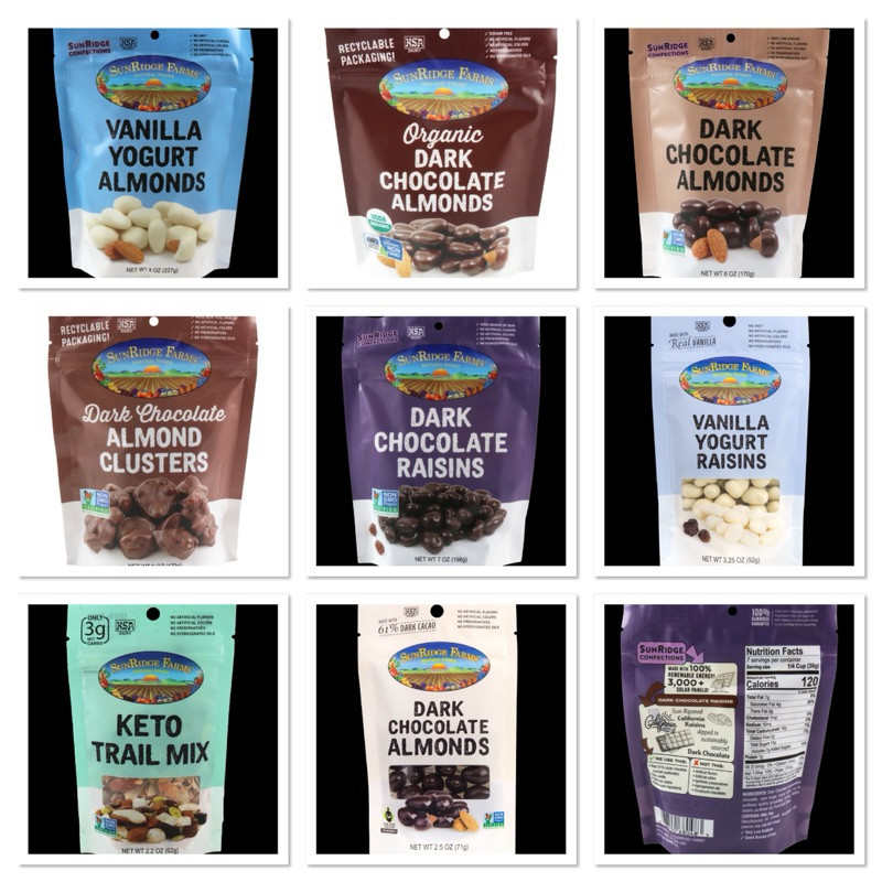 SunRidge Farms Vanilla Yogurt Almond / Keto Trail Mix / Organic Dark Chocolate Almond / Dark Almond 