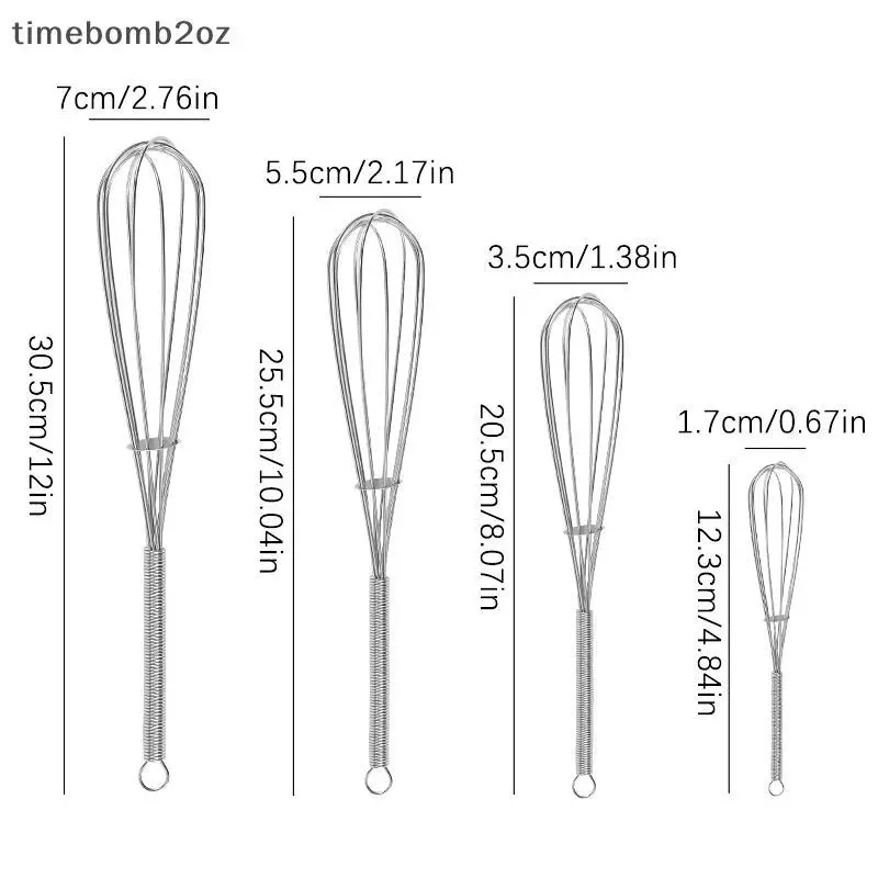 ตะกร้อมือสแตนเลสขนาดเล็ก Mini Spring Handle Whisk สำหรับทำอาหาร thumbnail 6