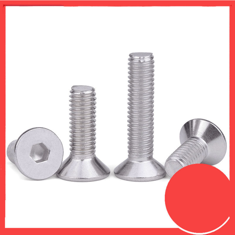 DIN7991 สกรูหัวแบน 304 สแตนเลสหกเหลี่ยม Countersunk หัวสกรูหกเหลี่ยมสกรู Bolt เครื่องลวด M4/M5/M6 * 