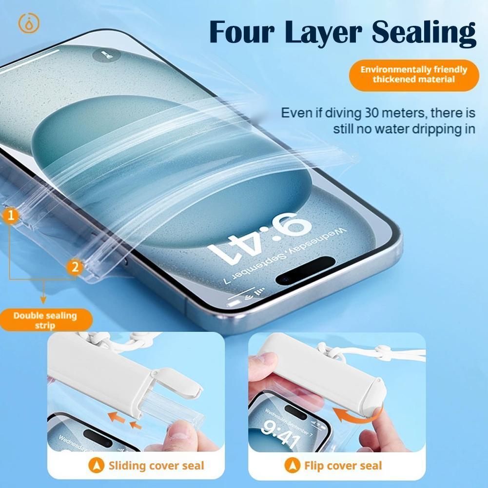 กระเป๋าโทรศัพท์กันน้ํา Touchscreen Swim Snorkel Raft Outdoor Pvc Photo Beach โปร่งใส Q3y9