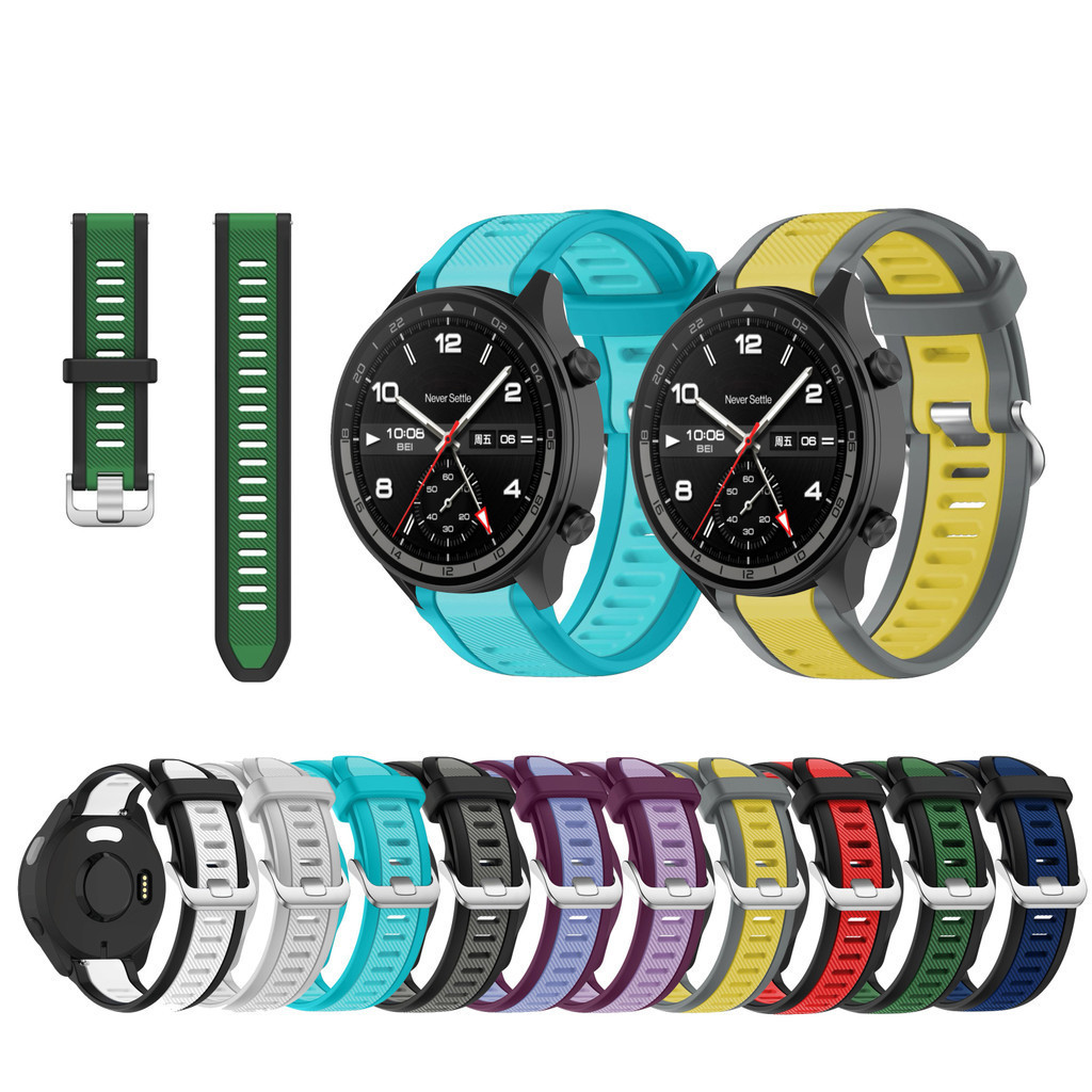 สําหรับ OPPO watch X 2 4pro Sprot Oneplus นาฬิกา 3 2 2R Two Tone กีฬาสายนาฬิกาซิลิโคน