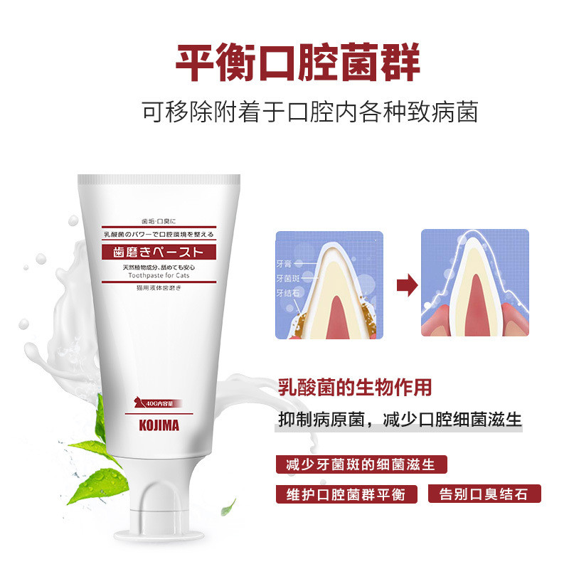 KOJIMA猫咪牙 โฟมล้างมือ牙刷套装刷牙除味口猫宠物牙齿用品乳酸KOJIMA ชุดแปรงสีฟันยาสีฟันแมว