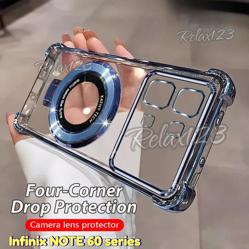 สําหรับ Infinix NOTE 60 Pro infinix Note60 Note60Pro Infinix NOTE 60 Pro ปลอก 2026 นุ่มล้างสี่มุมซิลิโคนชุบเคสโทรศัพท์พร้อมขาตั้งแม่เหล็กฝาหลัง