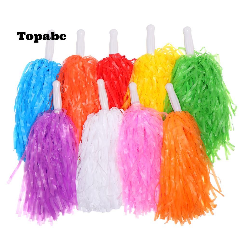 TOPABC 1 คู่ ปอมปอมเชียร์ลีดเดอร์ Double hole handle Concert Dress เครื่องแต่งกาย Dance Party Decora