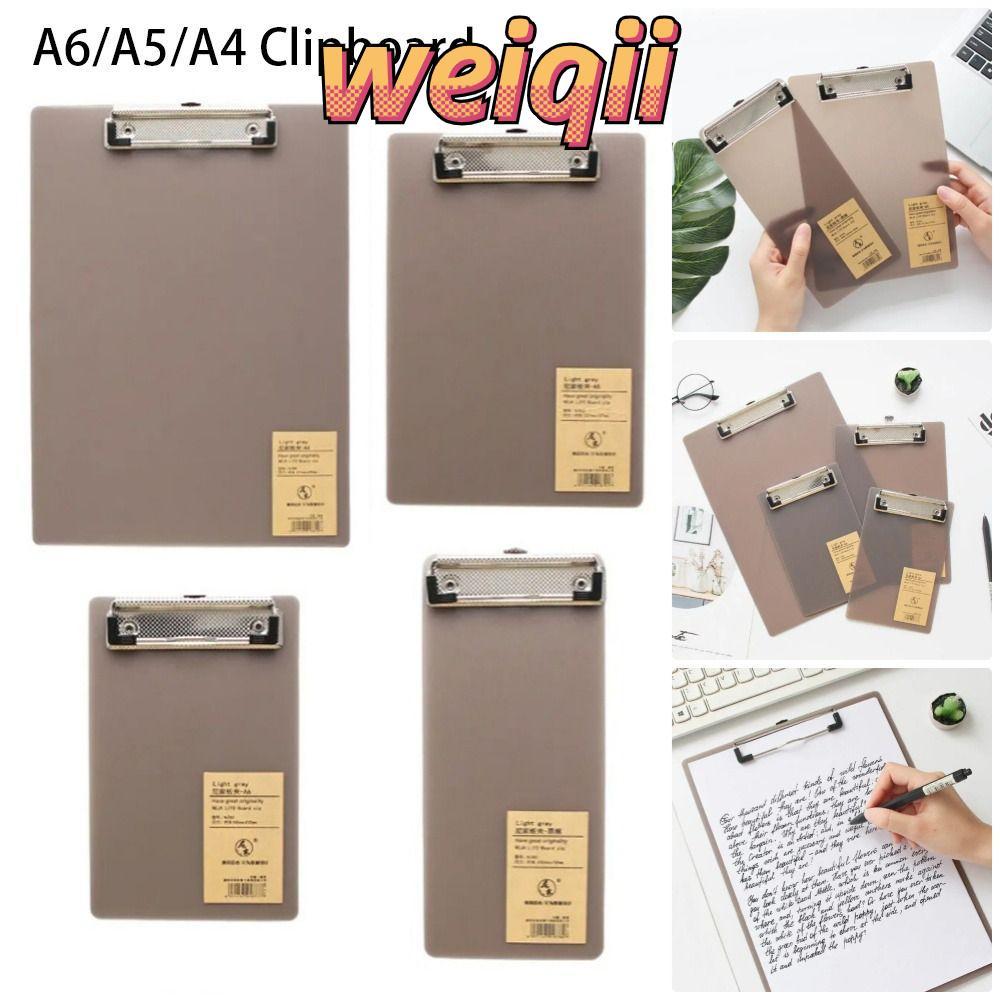WEIQII กระดานโฟลเดอร์ไฟล์ 2 ชิ้น, แผ่นเขียนกระดาษแข็งแขวน A6/A5/A4 คลิปบอร์ด, โฟลเดอร์เอกสารตั๋วผู้ถือบิล Notepad บอร์ดเมนูคลิปหนีบกระดาษ