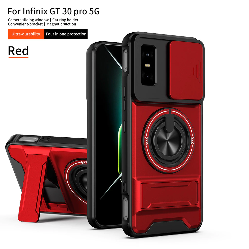 เคสเกราะกันกระแทก Magnetic Heavy Duty สําหรับ Infinix GT 30 20 PRO 5G แท่นชาร์จไร้สายเคสโทรศัพท์พร้อมฝาครอบกล้องสไลด์