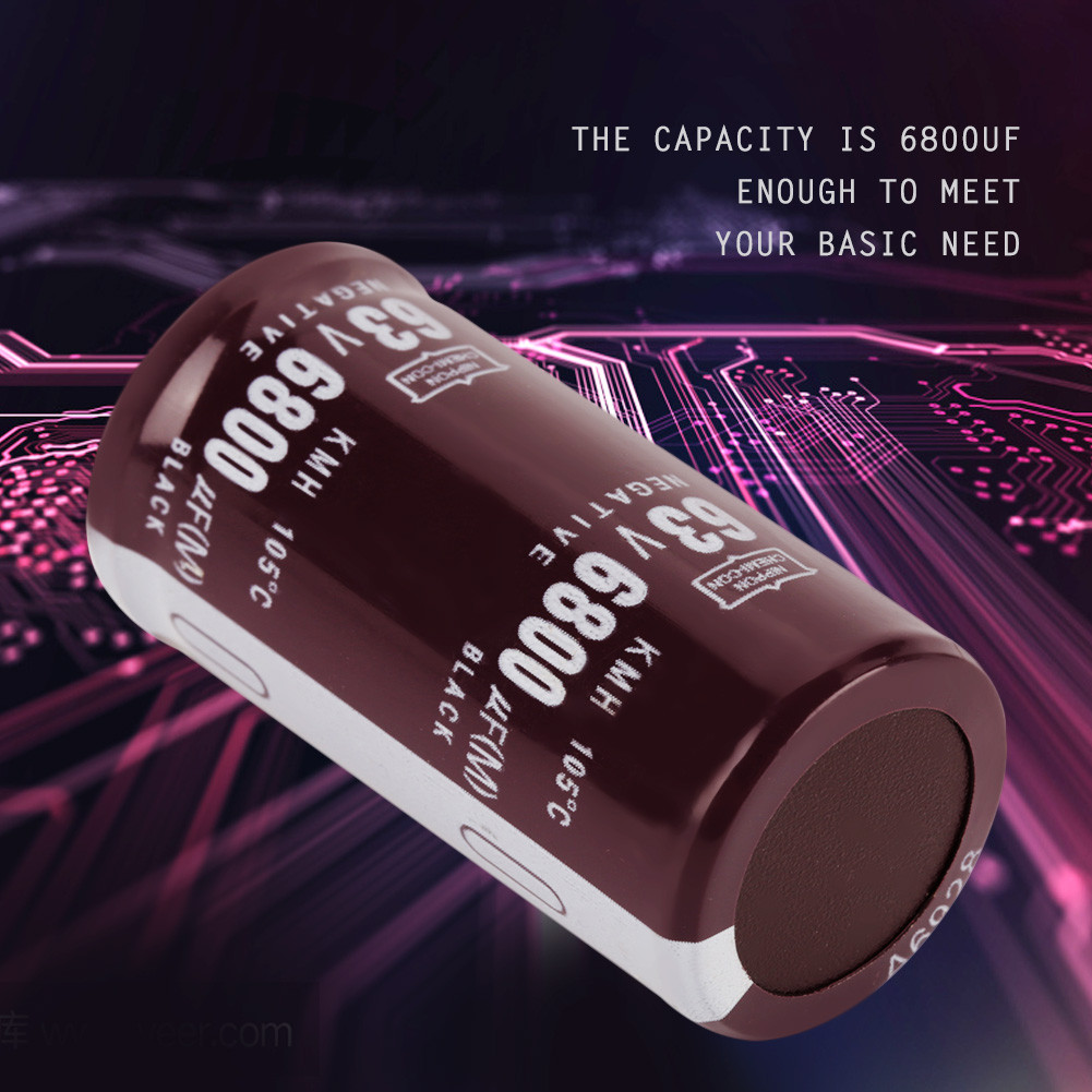 Ujewndju 2pcs Electrolytic Capacitors 63V 6800uF Capacitor Component อลูมิเนียม 25  50 มม.105?