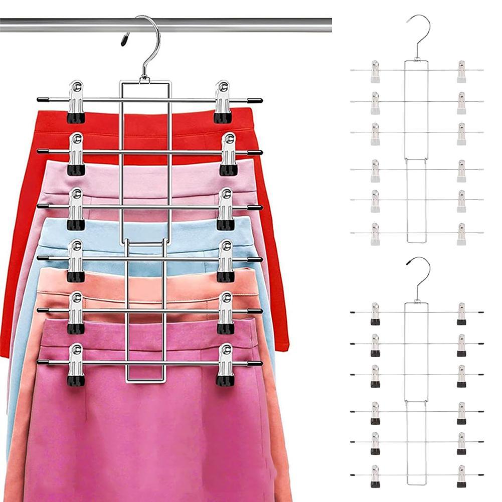 Multi-Functional กางเกง Rack คลิป Multi-layer กางเกง Saving Organizer กระโปรงผ้าพันคอ Slip Hanger Z9