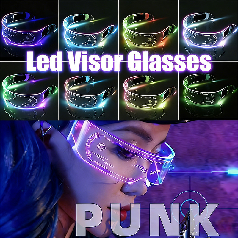 พร็อพแว่นตา แว่นตาเรืองแสง LED หลายสไตล์สี เทศกาลดนตรีและสงกรานต์ เรืองแสงในที่มืด แว่นตาปาร์ตี้