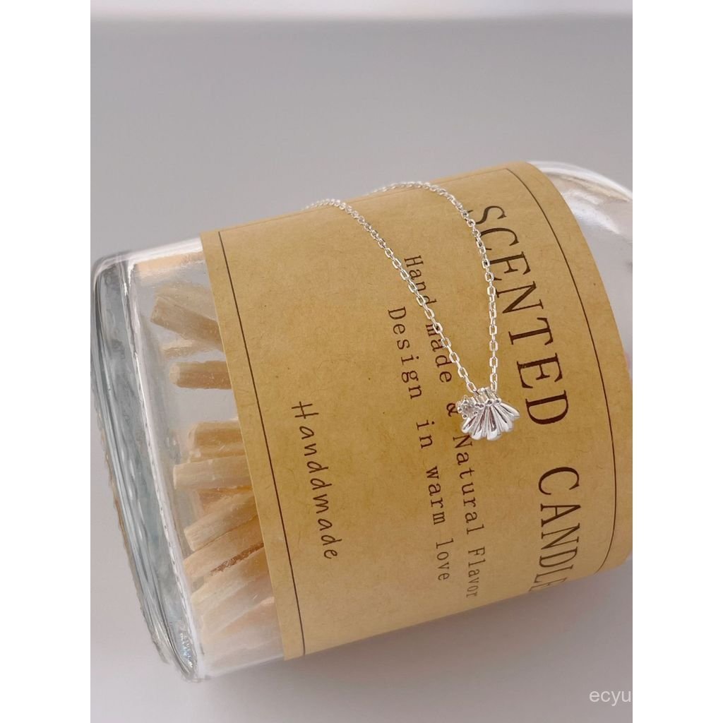 Classy Clavicle สร้อยคอมีลายและสายตกแต่งสไตล์เกาหลี เงิน 925 เหมาะสำหรับวันหยุด HBR8