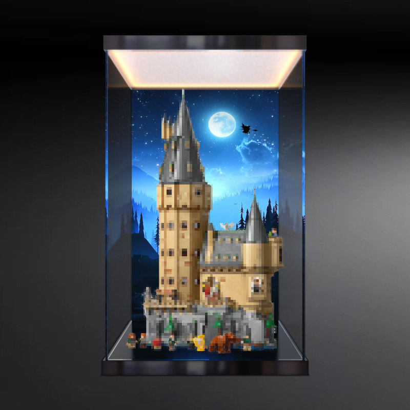[กล่องแสดงโมเดล] เหมาะสําหรับ 76454 ปราสาทฮอกวอตส์หอหลัก Harry Potter Building Block กล่องเก็บรุ่นกล