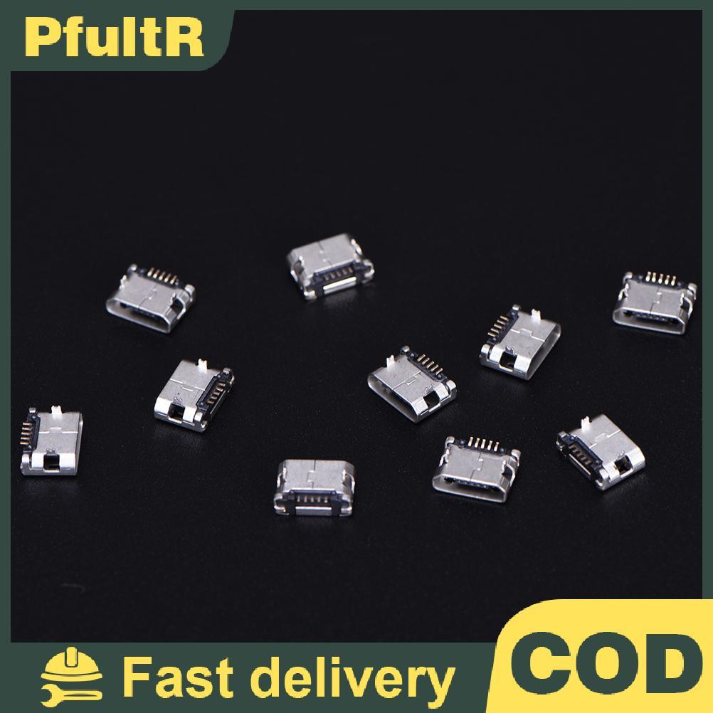 Null 10pcs Micro USB 5pin B ประเภทหญิงสําหรับ Connector 5 pin ชาร์จ Soet null