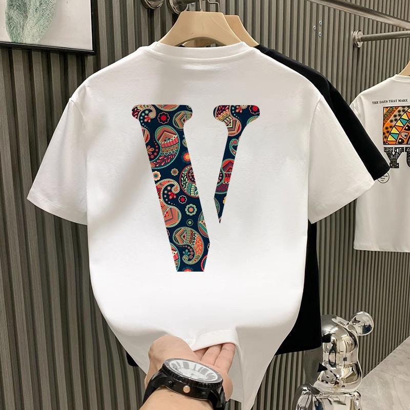 Heavy Combed Cotton All-Match Street Wear เสื้อยืดแขนสั้นผู้ชายรอบคอสบายๆอินเทรนด์เสื้อยืดครึ่งแขนด้