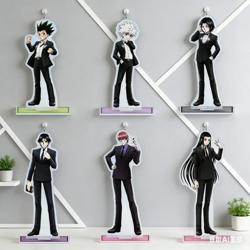Standee Anime Hunter x Hunter Mica อะคริลิครุ่น 15 ซม.ตัวอักษร Gon Killua Hisoka Kurapika Chrollo โต๊ะเรียนตกแต่ง