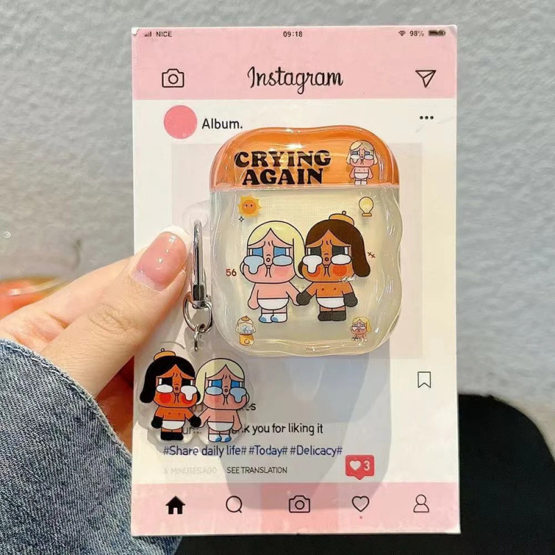 น่ารัก crybaby AirPodsPro3 กรณี AirPods 4/3/2/1 สําหรับฝาครอบป้องกันหูฟัง Apple