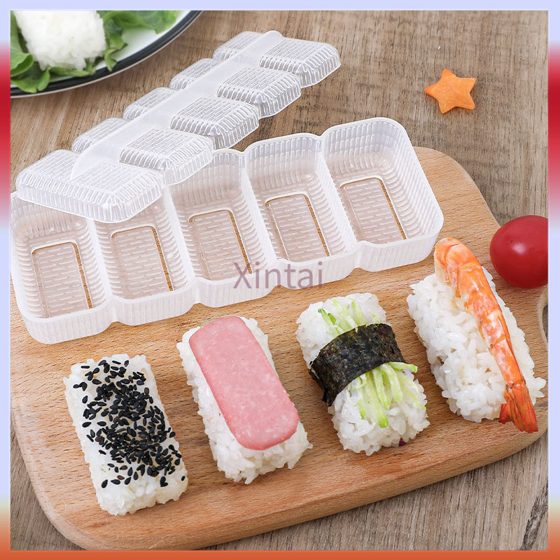 Xintai แม่พิมพ์ซูชิ 5 ช่อง/อุปกรณ์ทำซูชิในครัวเรือน/แม่พิมพ์ข้าวปั้นสาหร่าย/ทำซูชินิกิริ