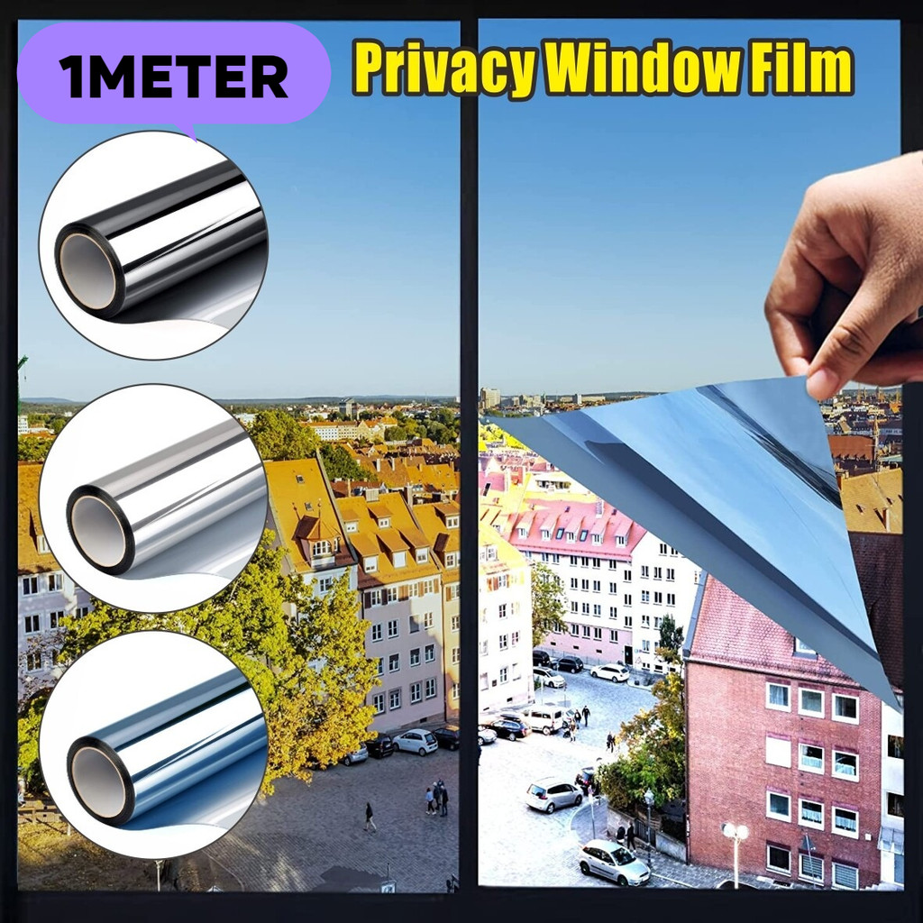 One Way Mirror Window Home Privacy Film สะท้อนแสง Solar Tint สติ๊กเกอร์กระจกฟอยล์
