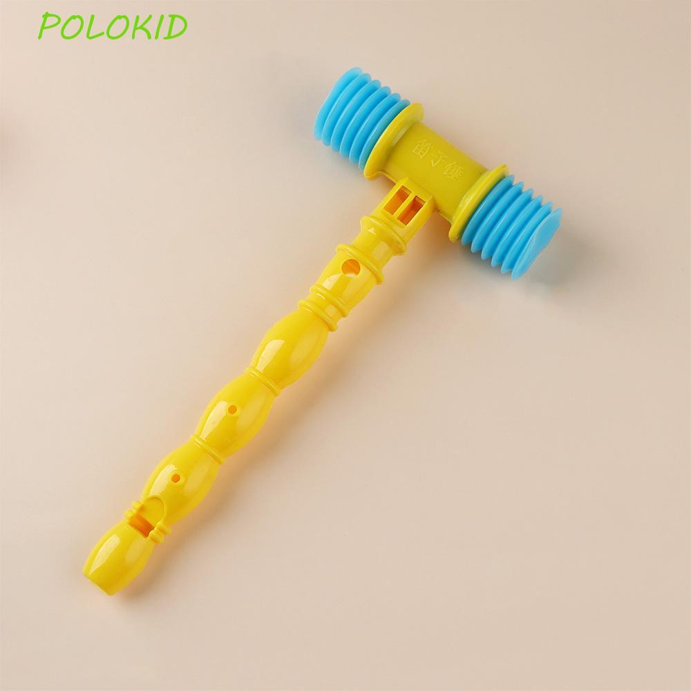 POLOKID ของเล่นเพื่อการศึกษาของขวัญน่ารักค้อนรูปร่างเครื่องดนตรีนกหวีด Shaker