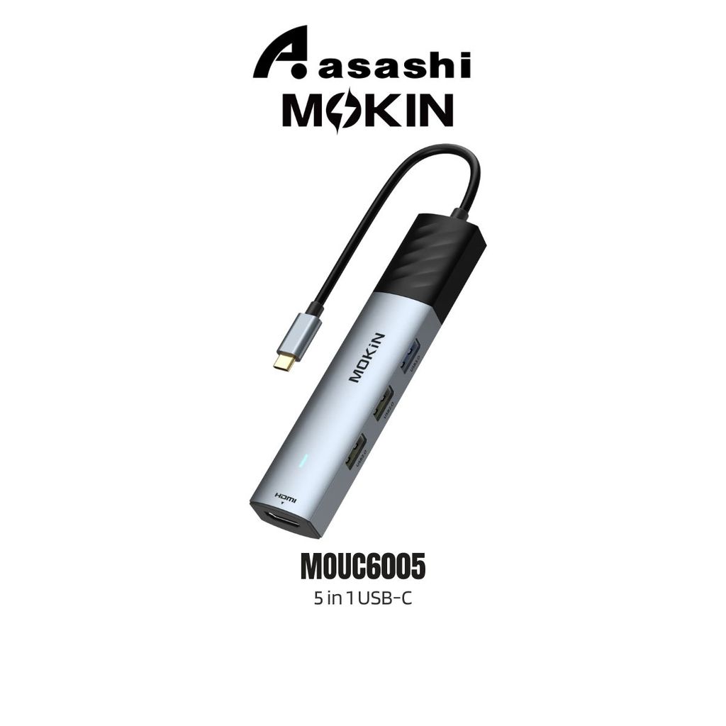 MONOKIN MOUC6005 5 in 1 USB-C to HDMI (8K30hz) + PD 100W USB2.0x2 USB3.0x1