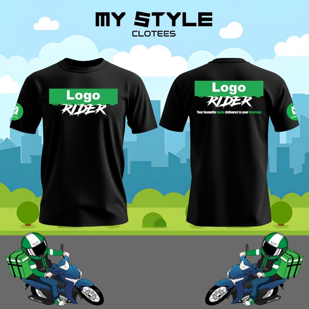 เสื้อ Grab Food RIDER ทําจากไมโครไฟเบอร์คุณภาพสูง/Baju Grab Food/จัดส่งเสื้อยืด