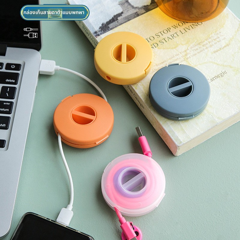 เคสใส่หูฟัง กันกระแทก ฝาเลื่อน ขนาดกลาง จัดสายหูฟังไม่พันกัน พกพาง่าย สีส้มสดใส