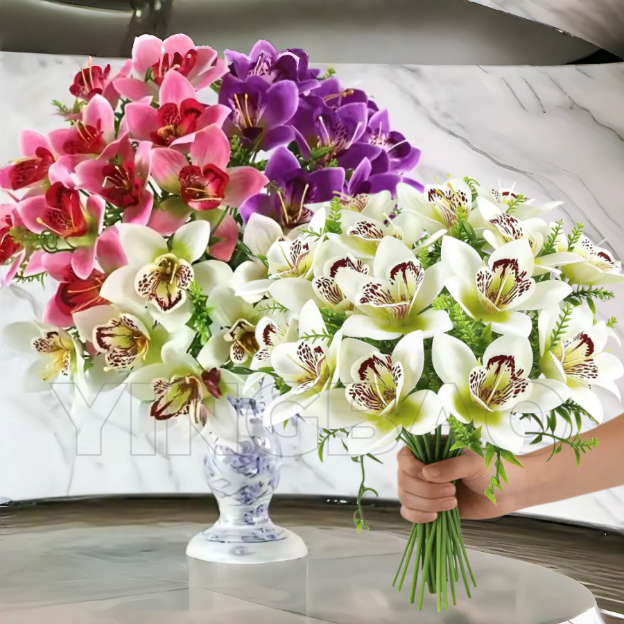 30 ชิ้นจําลองกล้วยไม้ Flore สําหรับตกแต่งบ้านงานแต่งงานห้องนั่งเล่นประดิษฐ์ตกแต่งโต๊ะ, โรงแรมทิวทัศน