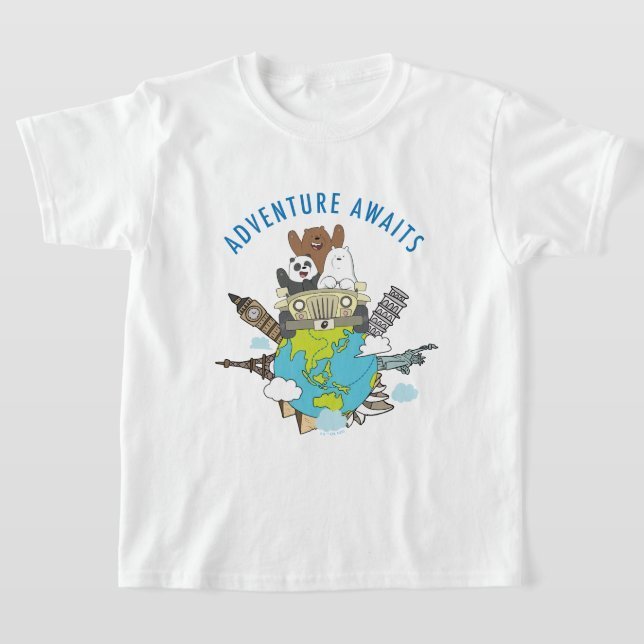 น่ารัก We Bare Bears การ์ตูนตัวอักษร Tops ครีมหมีรูปแบบพิมพ์เสื้อยืดรอบคอผ้าฝ้าย Unisex Baju แฟชั่น 