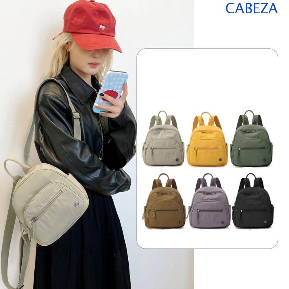 CABEZA ผู้หญิงไนลอนกระเป๋าเป้สะพายหลัง,น้ําหนักเบากันน้ํา Multipockets Casual กระเป๋าเป้สะพายหลัง,แฟชั่นพร้อมที่จับแฟชั่นแบบพกพา Minimalist Commuting กระเป๋าเป้สะพายหลัง