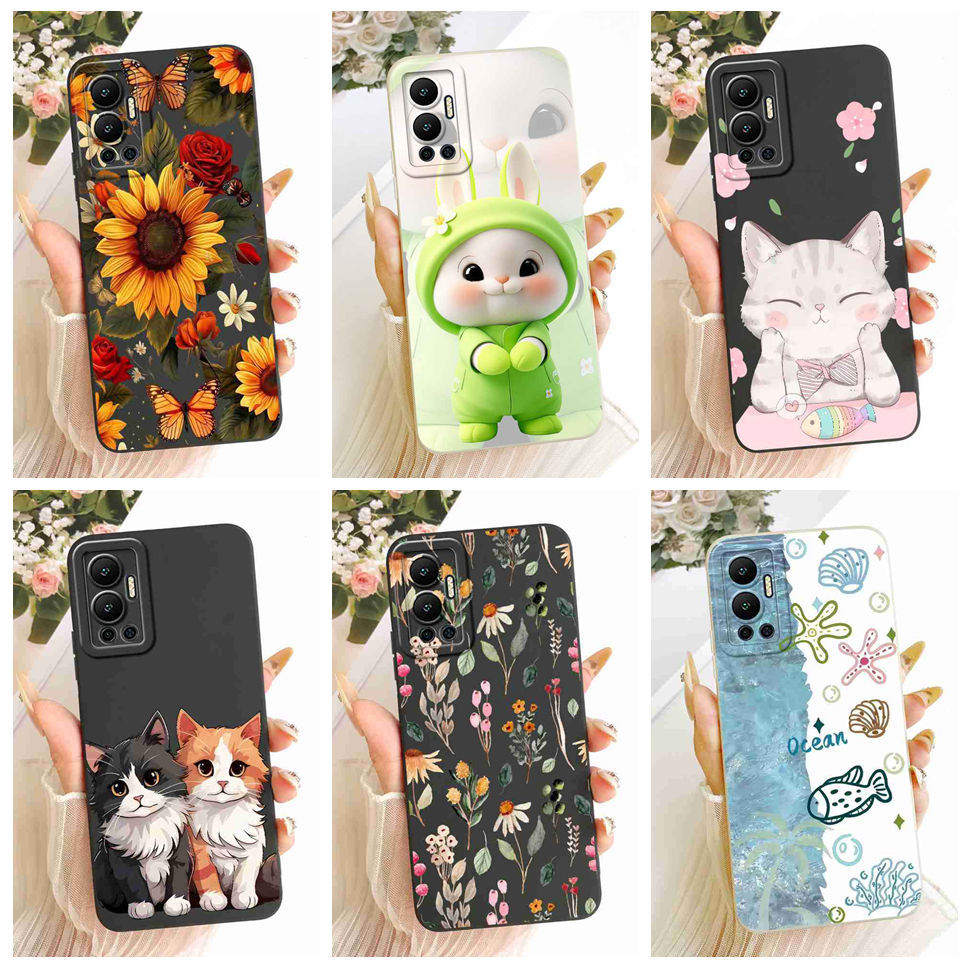 สําหรับ Infinix Hot 12 X6817 X6817B กรณีแฟชั่นพิมพ์ซิลิโคนปกหลังสําหรับ Infinix Hot12 เคสโทรศัพท์กัน