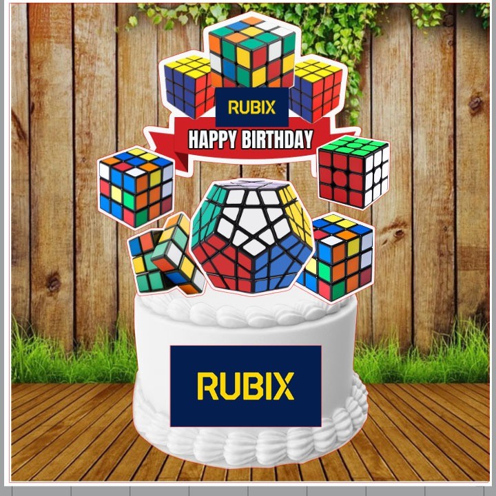 (Muchknow) RUBIX CAKE TOPPER