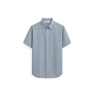 AIIZ (เอ ทู แซด) - AIIZ เสื้อเชิ้ตผู้ชายแขนสั้นผ้าฟิลอะฟิลสีพื้น AIIZ Men's Fil a Fil Short Sleeve Shirt