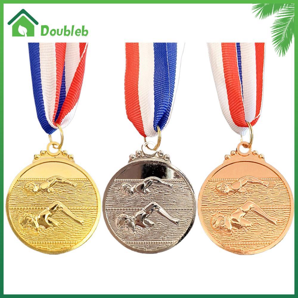 เหรียญว่ายน้ํา 5 ซม. รางวัลกีฬาพร้อมริบบิ้นคอทอง/เงิน/เหรียญบรอนซ์ 1st/2nd/3rd Place เหรียญสําหรับนั