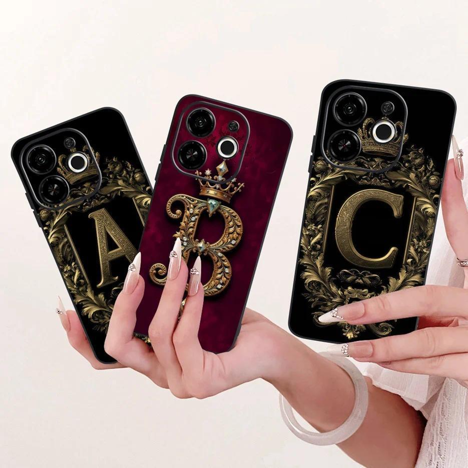 สําหรับ Tecno Spark 30 30C 5G กรณี KL8 KL8H น่ารักมงกุฎตัวอักษรฝาครอบ Soft TPU เคสโทรศัพท์สําหรับ Te