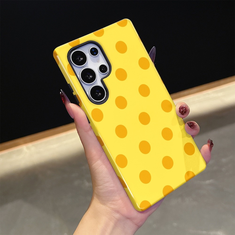 เคสโทรศัพท์ลายจุดสีเหลืองน่ารักสําหรับ Samsung S26 S23 S24 S25 Plus Ultra A16 A26 A36 A56 5G สองชั้นปกหลัง ราคา ถูกที่สุด ดีลบีเคเค แกลเลอรีภาพที่ 3