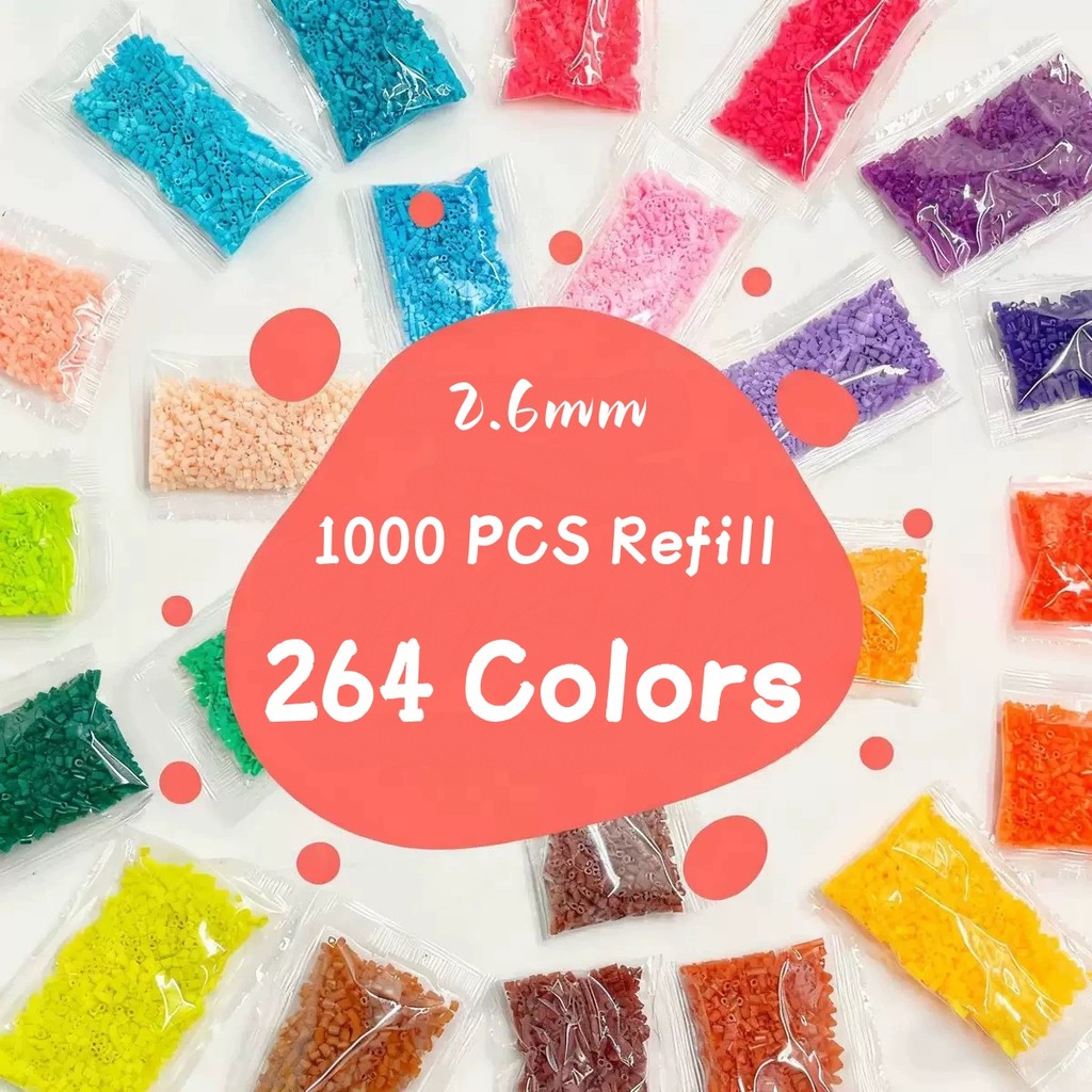 A1-A26 สี - 2.6 มม. ฟิวส์ลูกปัด Refill Pack Mini Perler DIY Craft Handmade Pixel Art เด็กศิลปะและงานฝีมือ ปริศนาลูกปัด
