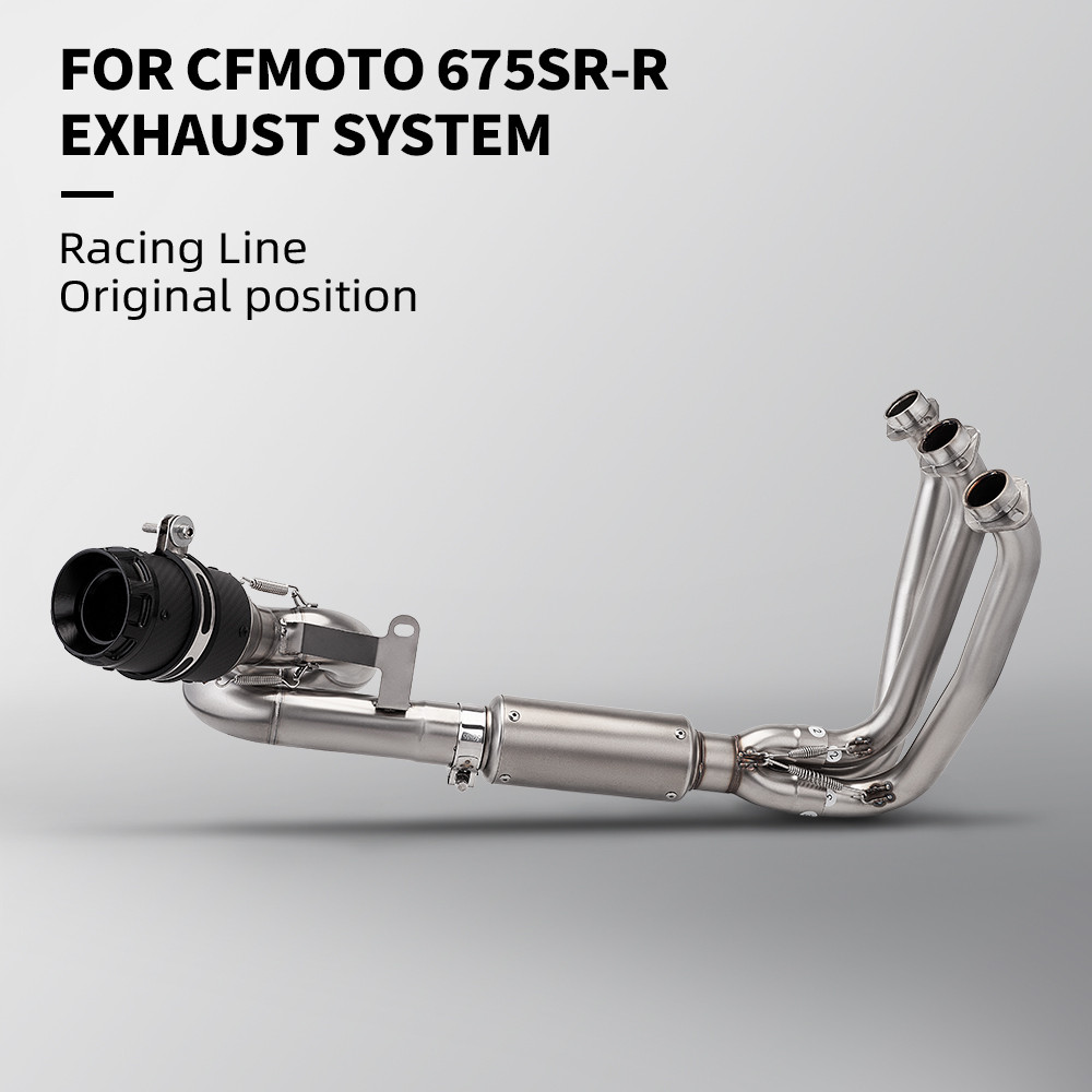 สําหรับ CFMOTO 675SR-R 675NK รถจักรยานยนต์ไอเสียเต็มระบบ Underbelly Header ท่อด้านหน้าท่อไอเสีย AR R