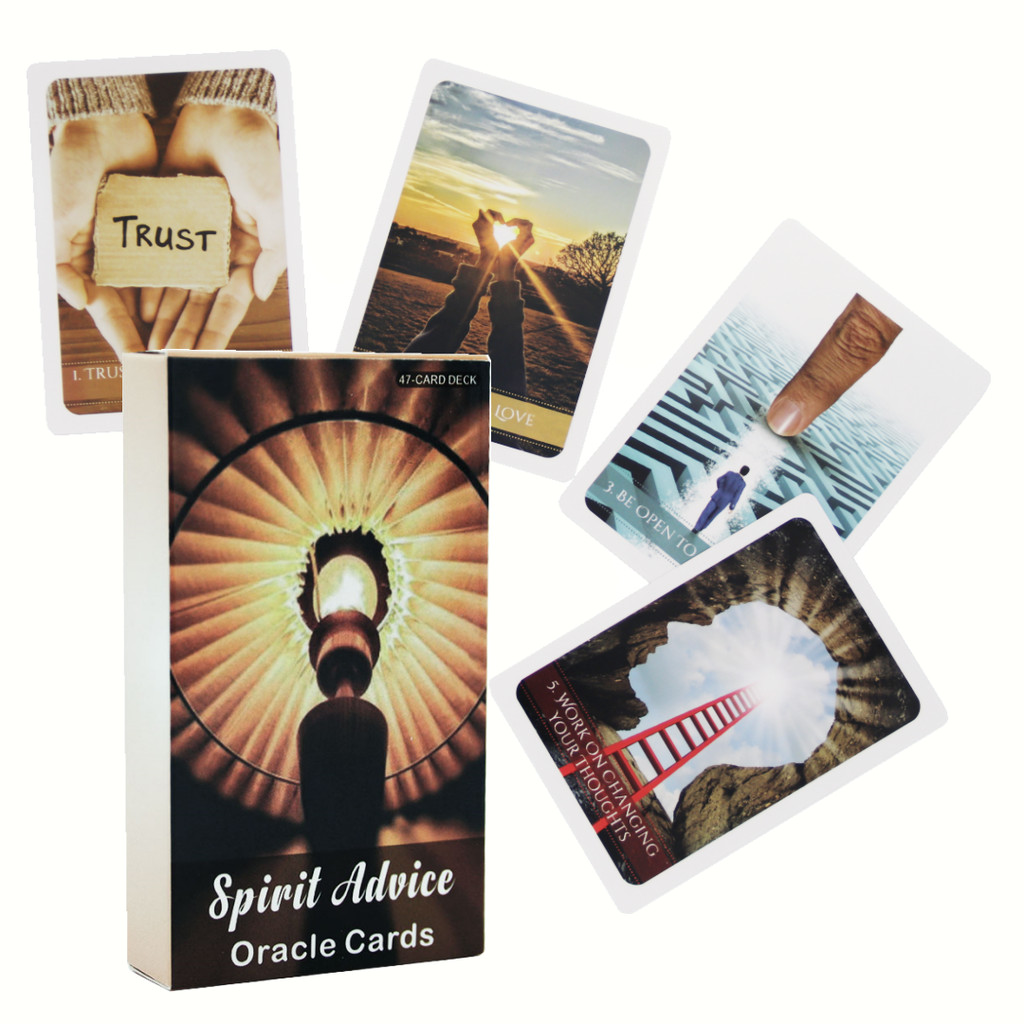 คลังสินค้าพร้อม/10.3 * 6 ซม./Spirit Advice Oracle การ์ดข้อความ/การ์ดเกม/เกมกระดานภาษาอังกฤษ Spirit Advice Oracle Deck Party เกมยามว่าง
