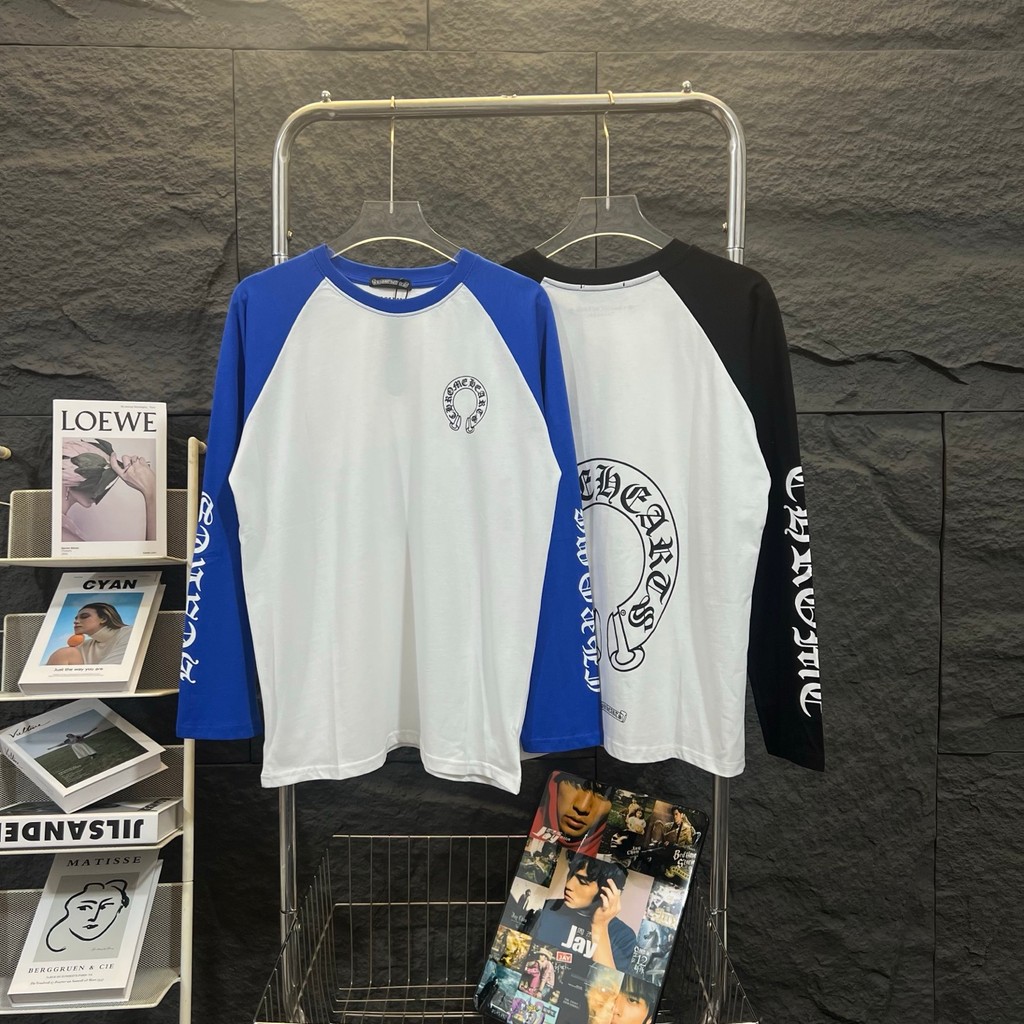 Chrome Hearts Chrome Hearts สันสกฤต Horseshoe Stitching เสื้อยืดแขนยาวพิมพ์ลาย