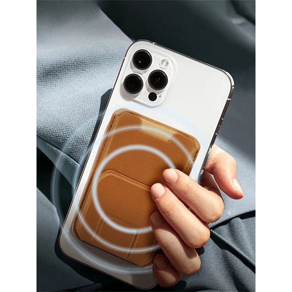 wallet magsafe magnetic wallet MagSafe Wallet Case หนังแท้มีแม่เหล็ก สำหรับ iPhone และการพกพาบัตร