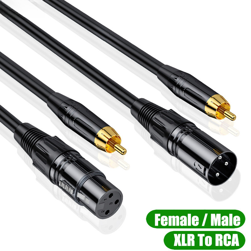 คุณภาพสูง XLR หญิง/ชายเป็นสายสัญญาณเสียง RCA 3Pin Cannon Phono Coaxial 3 M 5 M 10 M 15 M ยาวคาราโอเก