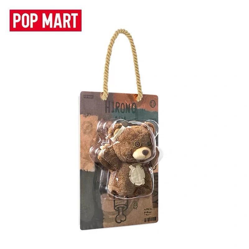 POPMART POPMART Hirono Hirono Hirono Little Wild Bear ตุ๊กตาหุ่นมืออุปกรณ์ต่อพ่วงแขวนการ์ดของขวัญ