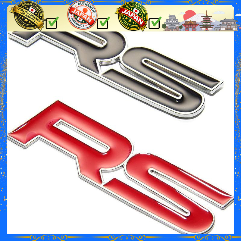 CarOver 【3D Metal】 Universal RS Sticker Racing Three-Dimensional Sports Car Decal Seal Cool Text Log