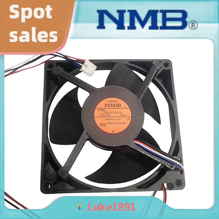 NMB พัดลมตู้เย็นมอเตอร์ 12537JE-12Q-BU 12V0.22A Hitachi ตู้เย็นพัดลมตู้แช่แข็ง 12N-BT