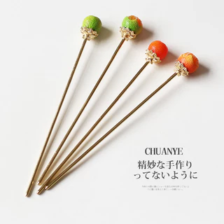 CHUANYE Kawano สีส้ม Hairpin โมเดิร์น Influencer สไตล์ใหม่หญิงสามมิติ Classy Hairpin Hairpin